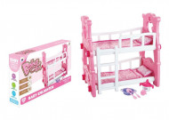 Ліжечко для ляльок дворівневе W0188 з аксесуарами