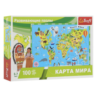 УЦЕНКА!!! Пазл детский "Карта мира" Trefl 15527-UC 100 элементов