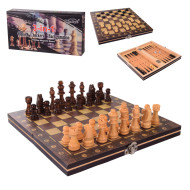 Настільна гра Шахи W7701, 3 в1, шахи, шашки, нарди, 24*24*2 см