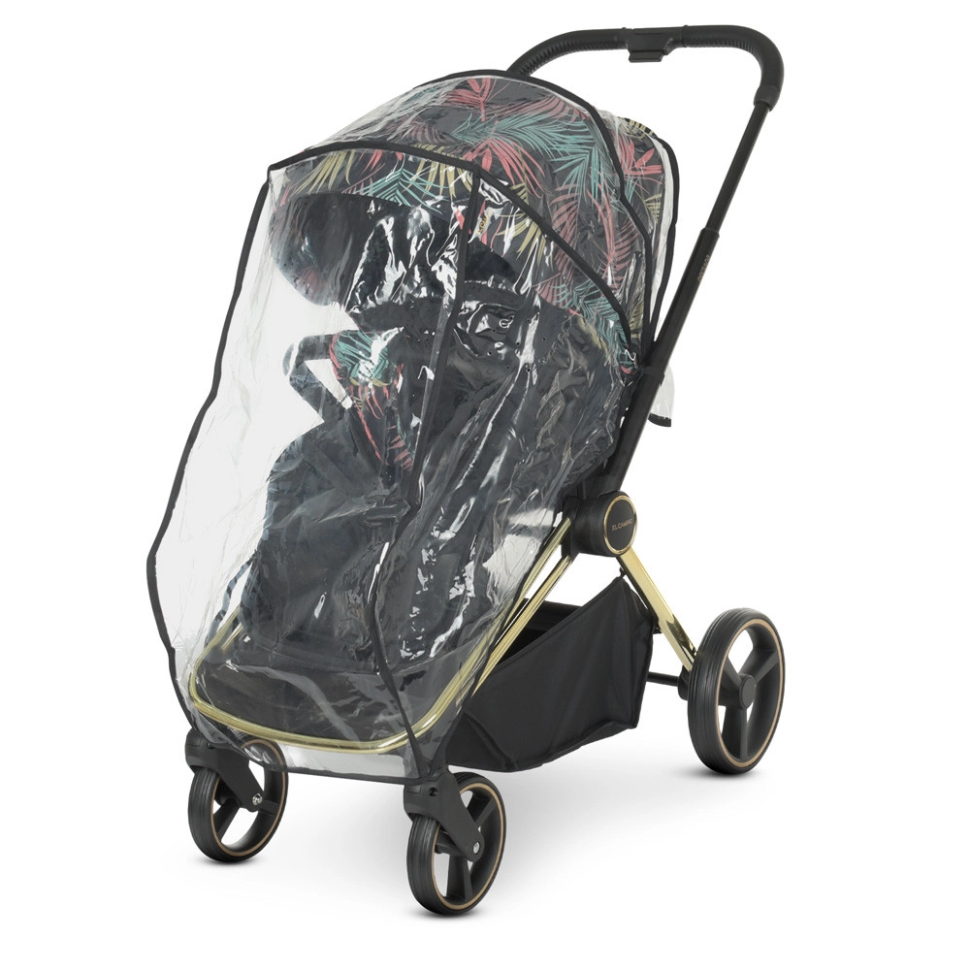 Коляска дитяча універсальна 2в1 EL CAMINO ME 1091-G PERSONA Black Pink Palm - гурт(опт), дропшиппінг 