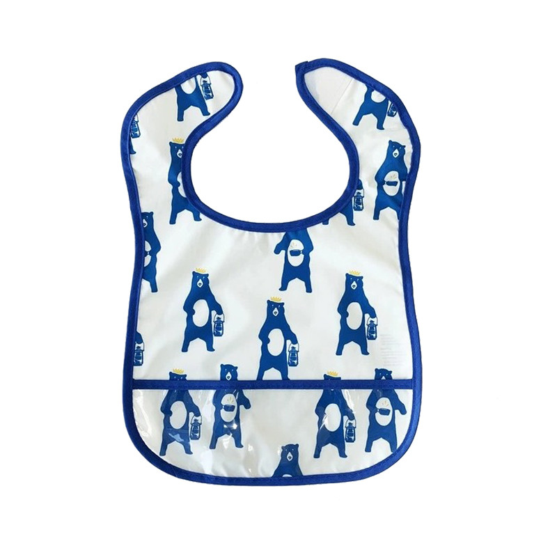 Дитячий слинявчик клейончатий MGZ-0601(Blue) на липучці - гурт(опт), дропшиппінг