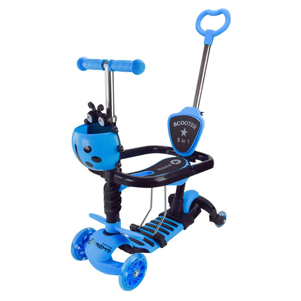 Самокат детский 3-х колесный Scooter Children's SC2501(Blue) 3в1 светящиеся колеса, синий опт, дропшиппинг