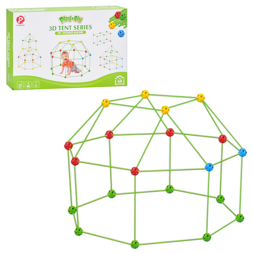 Дитячий конструктор-намет 3D Tent Series 137-2(Green) 68 деталей, каркасний - гурт(опт), дропшиппінг