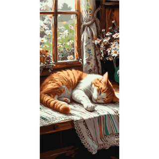 Картина по номерам "Рыжий котик" LW5163, 40х80 см