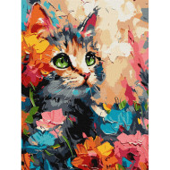 Картина по номерам "Пушистый котик" KHO6598 30х40см