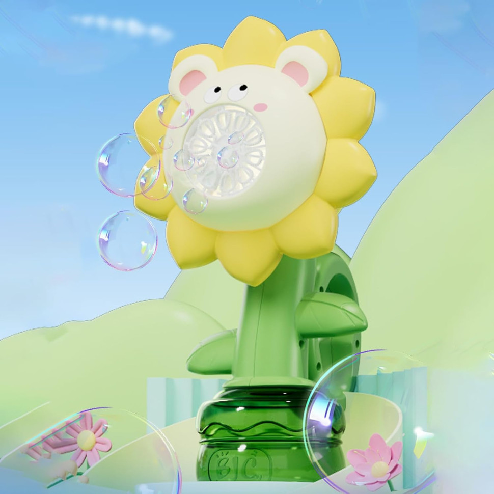 Мильні бульбашки Flower Bubble Machine BJC-5A(Bear-Yellow) зі світлом - гурт(опт), дропшиппінг