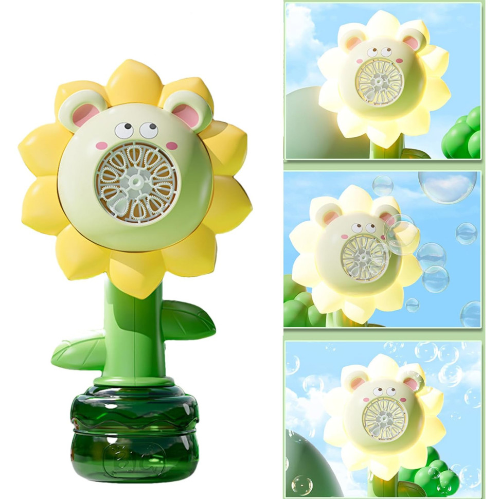 Мильні бульбашки Flower Bubble Machine BJC-5A(Bear-Yellow) зі світлом - гурт(опт), дропшиппінг