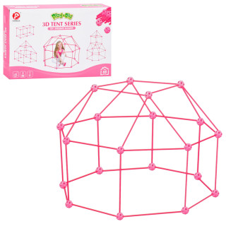 Детский конструктор-палатка 3D Tent Series 137-1(Pink) 68 деталей, каркасный