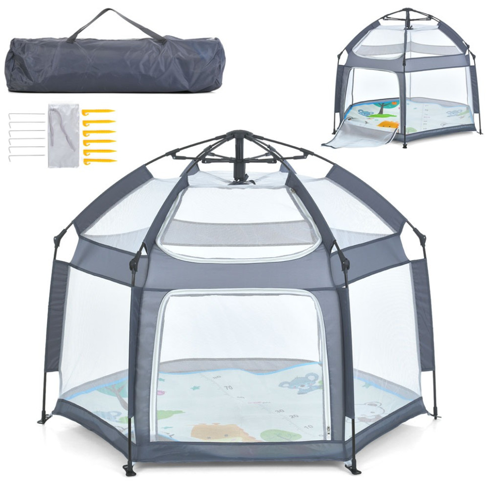 Дитячий манеж MR 1512 Silver Mist 146×127×110 см - гурт(опт), дропшиппінг 