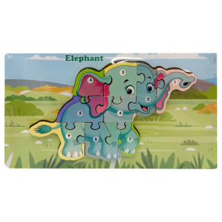 Деревянный пазл-вкладыш "Elephant" MD 1924-11, 9 элементов