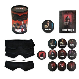 Настольная игра "Мафия" 30698 карточки 24 штук, маски 12 штук