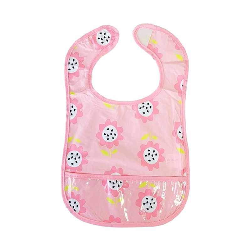 Дитячий слинявчик клейончатий MGZ-0601(Pink) на липучці - гурт(опт), дропшиппінг