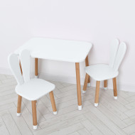 Дитячий столик із двома стільцями 04-027W+1 білий