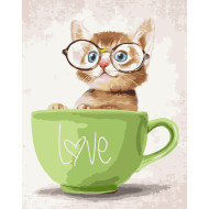 Картина по номерам "Котенок в чашке" Art Craft 40х50см 11512-AC