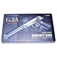 Детский пистолет на пульках "Browning mini с глушителем Вальтер" Galaxy G2A Металл, черный