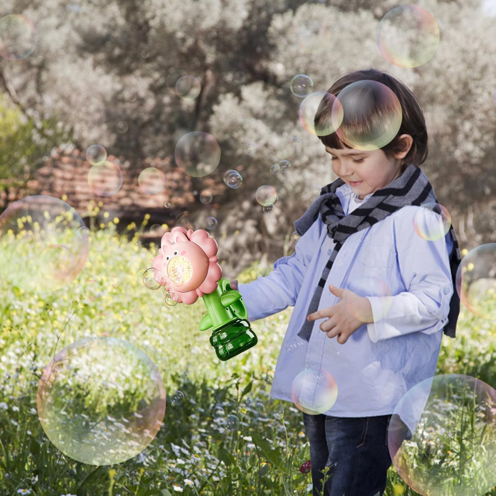 Мыльные пузыри Flower Bubble Machine BJC-5A(Bunny-Pink) со светом опт, дропшиппинг