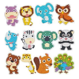 Набор для творчества Алмазные стикеры "Зверюшки" 20299, 12 шт