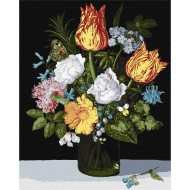 Картина по номерам "Натюрморт с цветами в стакане" ©Ambrosius Bosschaert de Oude Идейка KHO3223 40х50 см