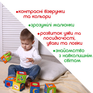 Набор кубиков "Животные на ферме"  МС 090601-05